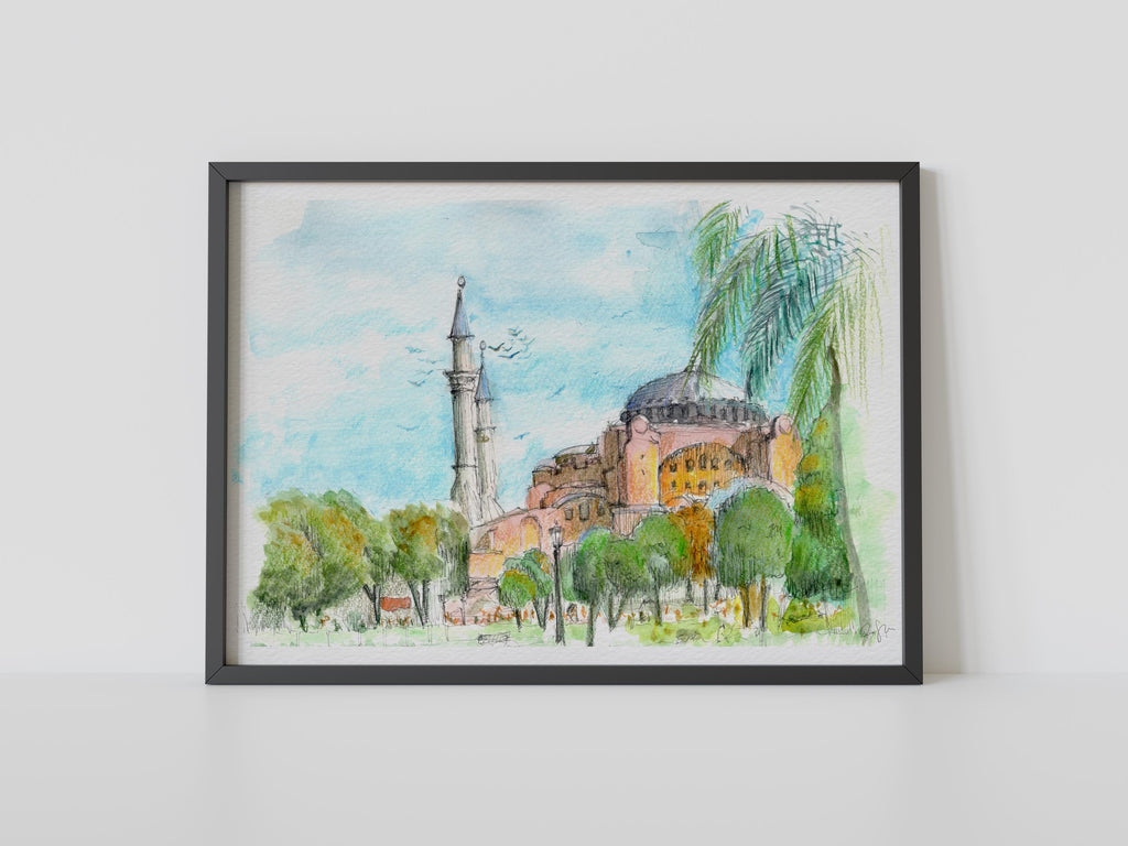 Hagia Sophia - Watercolour Painting Print