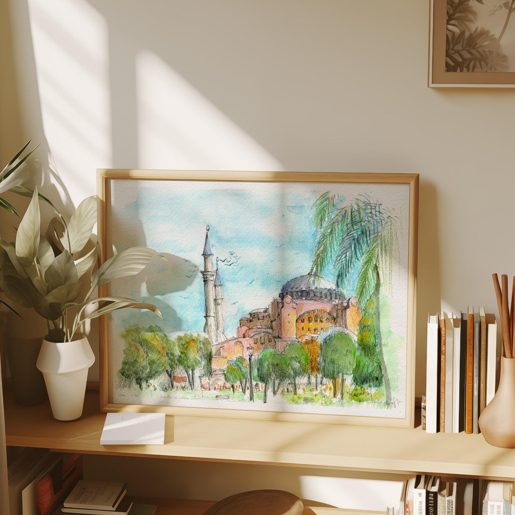 Hagia Sophia - Watercolour Painting Print