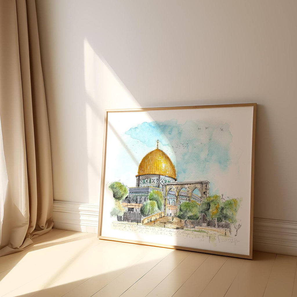 Dome of the Rock  -  Watercolour Painting Print