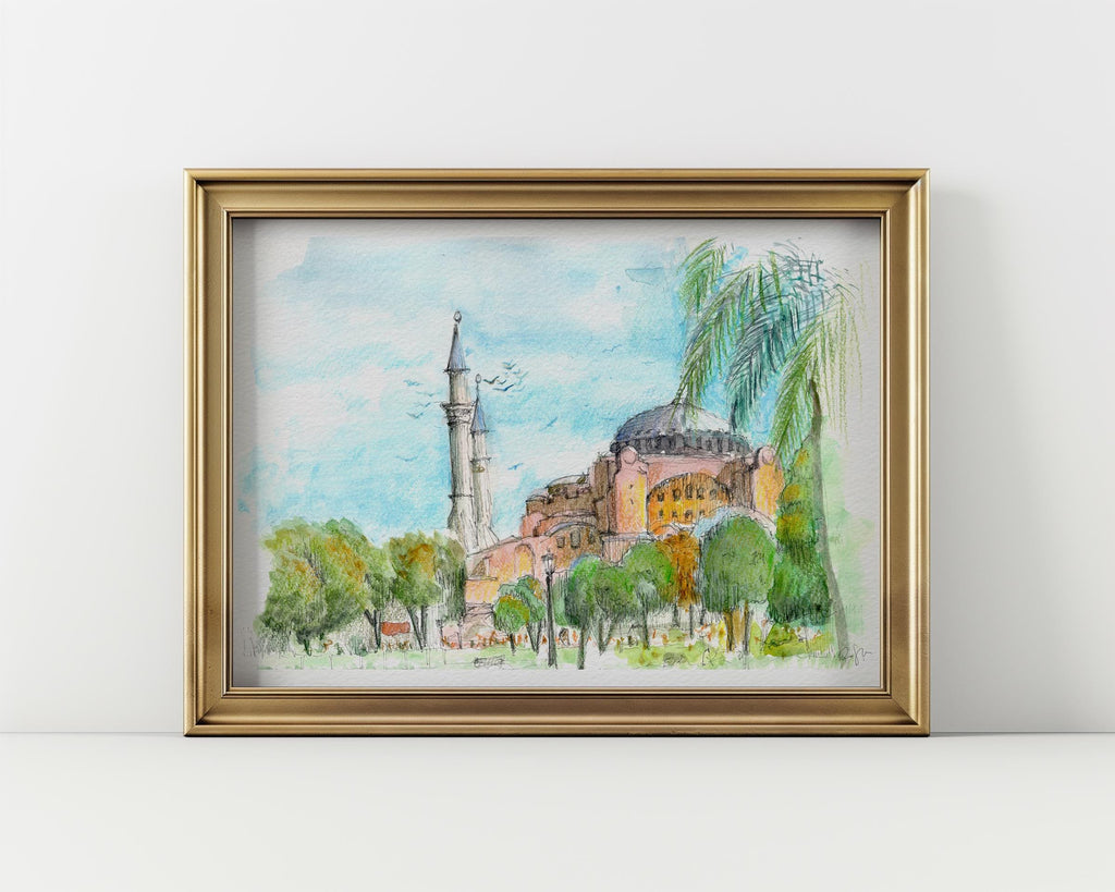 Hagia Sophia - Watercolour Painting Print
