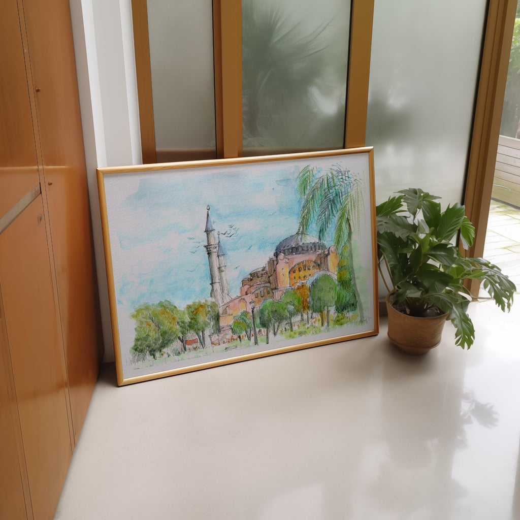 Hagia Sophia - Watercolour Painting Print